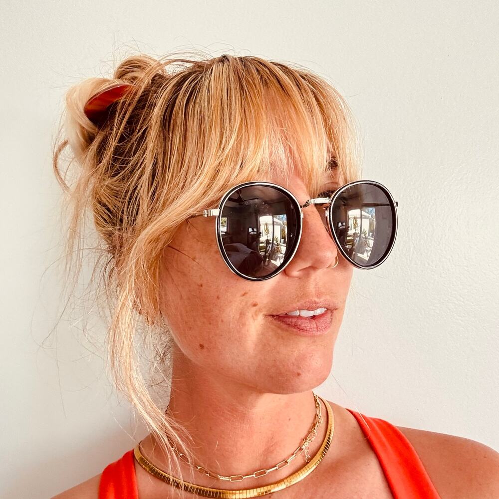 NEW NORDSTROM Black Silver $78 Slim Etch Oversized Metal Sunglasses Sunnies Y2K